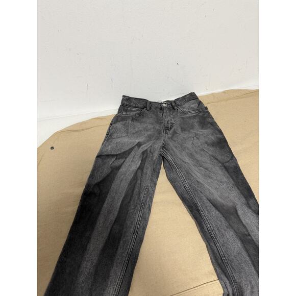 MNG Denim Jeans Womens 2 Gray Black Washed Mom High Rise Tapered Leg Casual - Picture 2 of 11